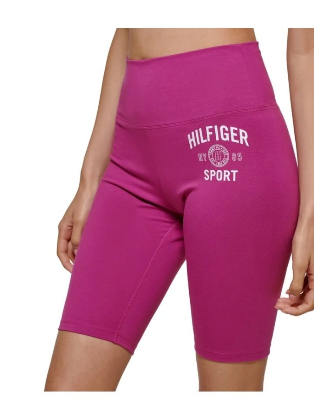 Tommy Hilfiger Sport Womens High Rise Foldable Bike Shorts Pink Size XS NWT